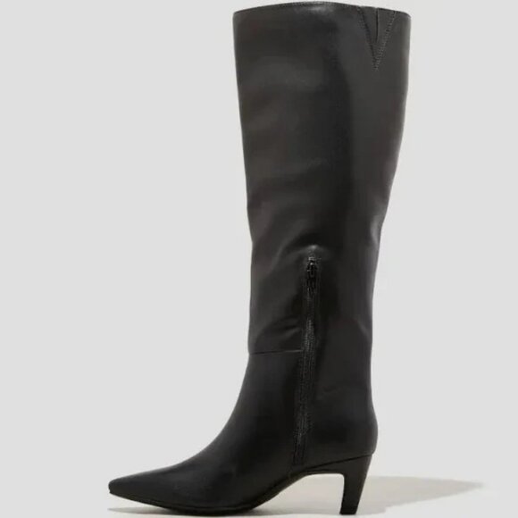 Womens Kendra Kitten Heel Tall Boots - Universal Thread Black 8 - Picture 3 of 11